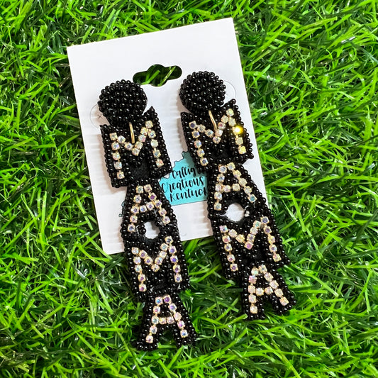 Mama Seed Bead Earrings • Black
