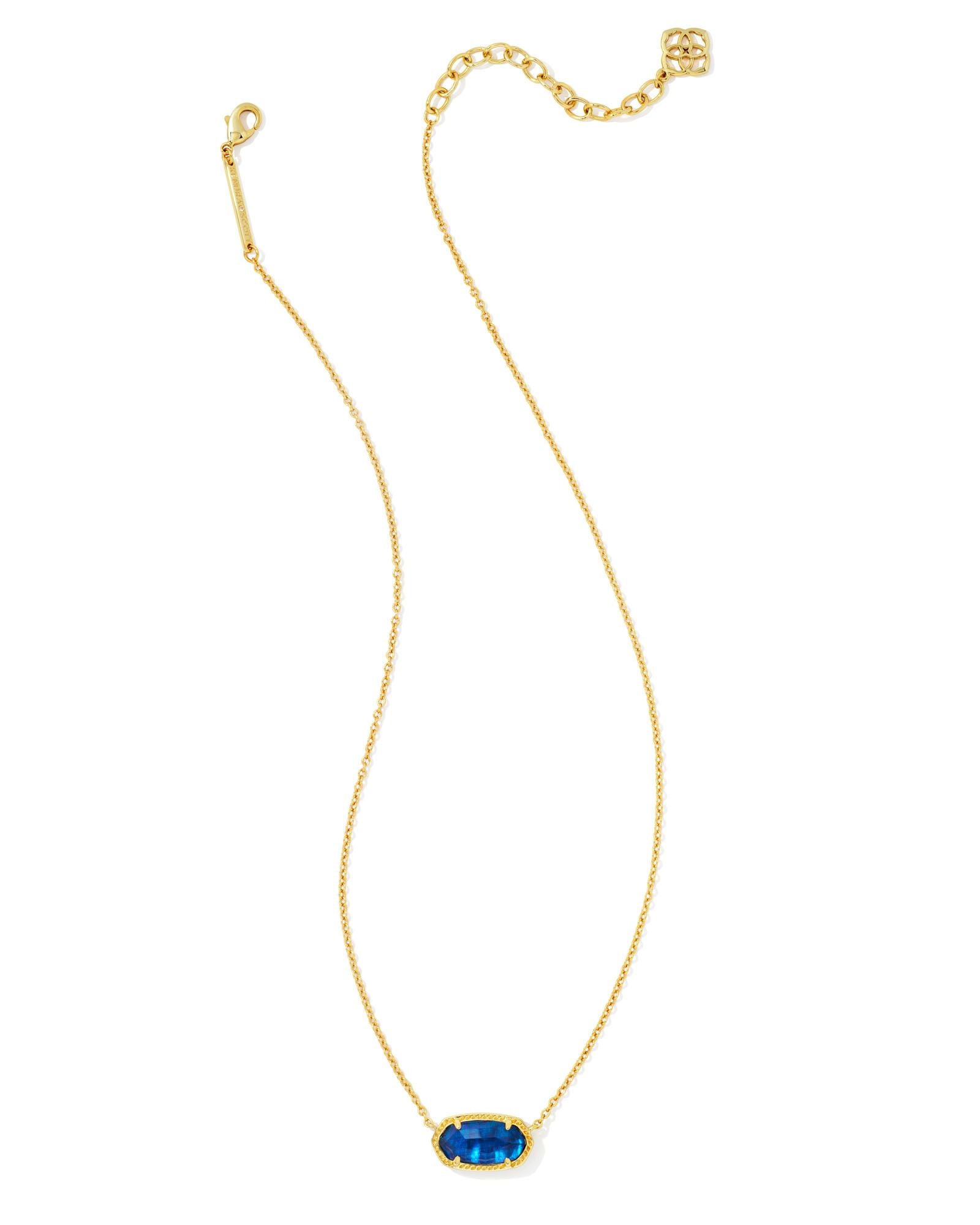 Kendra Scott Elisa Pendant Necklace - Gold Navy Abalone