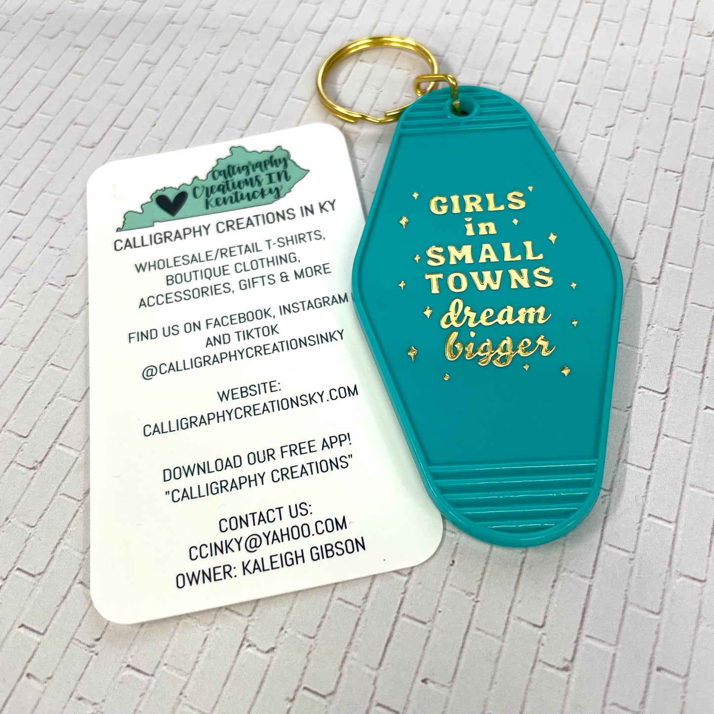Girl In Small Towns Dream Bigger Keychain