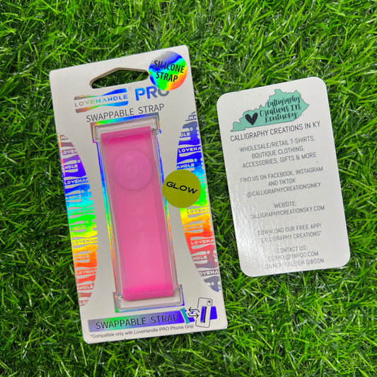 Bubblegum Pink GLOW Silicone LoveHandle Pro Strap