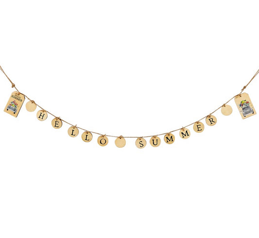 $1.00 Hello Summer Wood Garland FINAL SALE