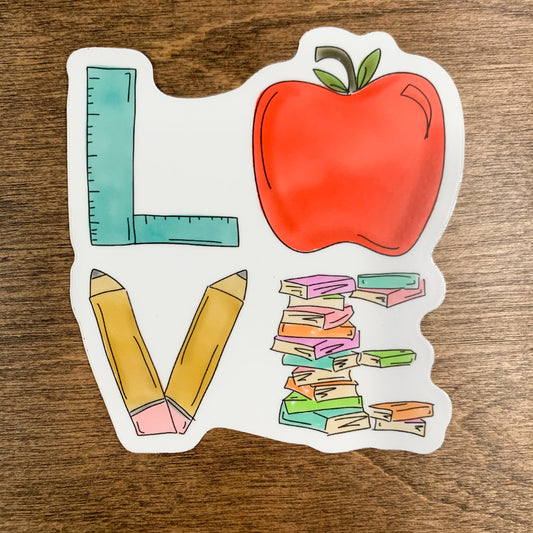 LOVE Teacher Sticker - Doodles By Rebekah
