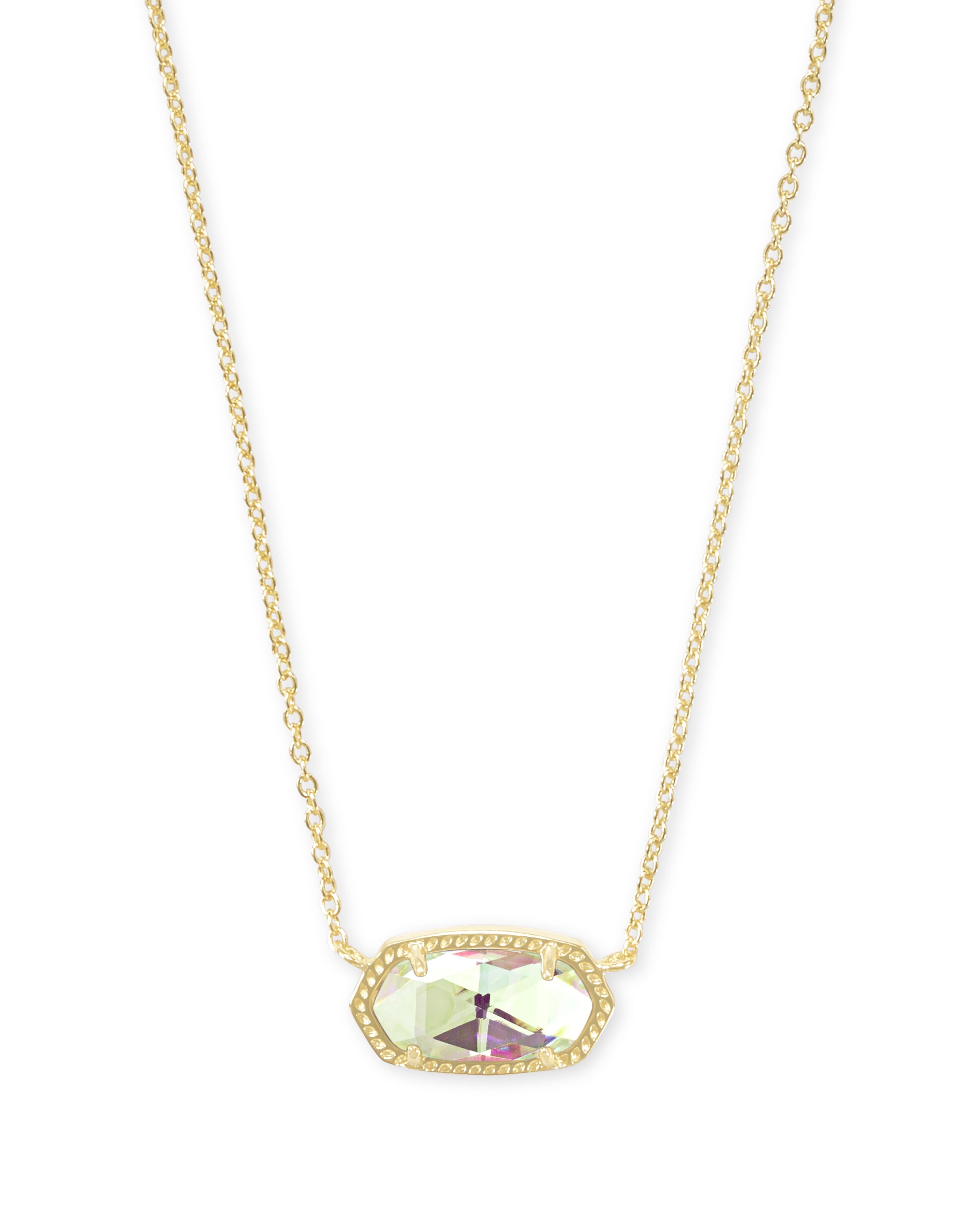 Kendra Scott Elisa Pendant Necklace - Gold Dichroic Glass