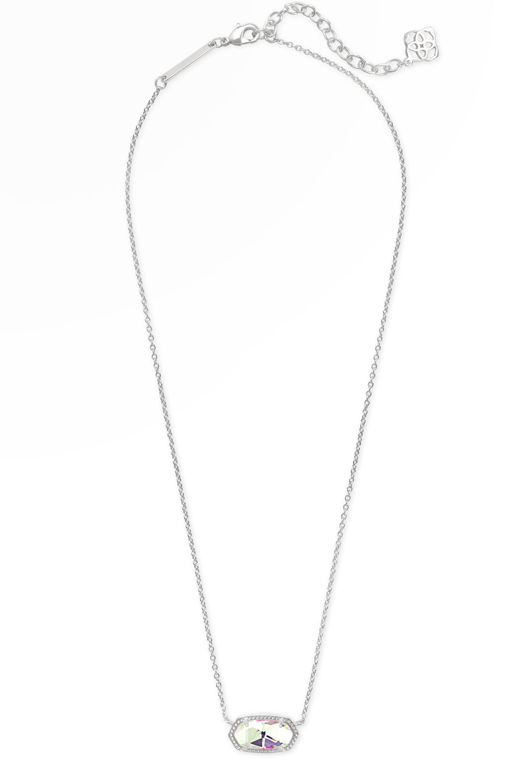 Kendra Scott Elisa Pendant Necklace - Rhodium Dichroic Glass