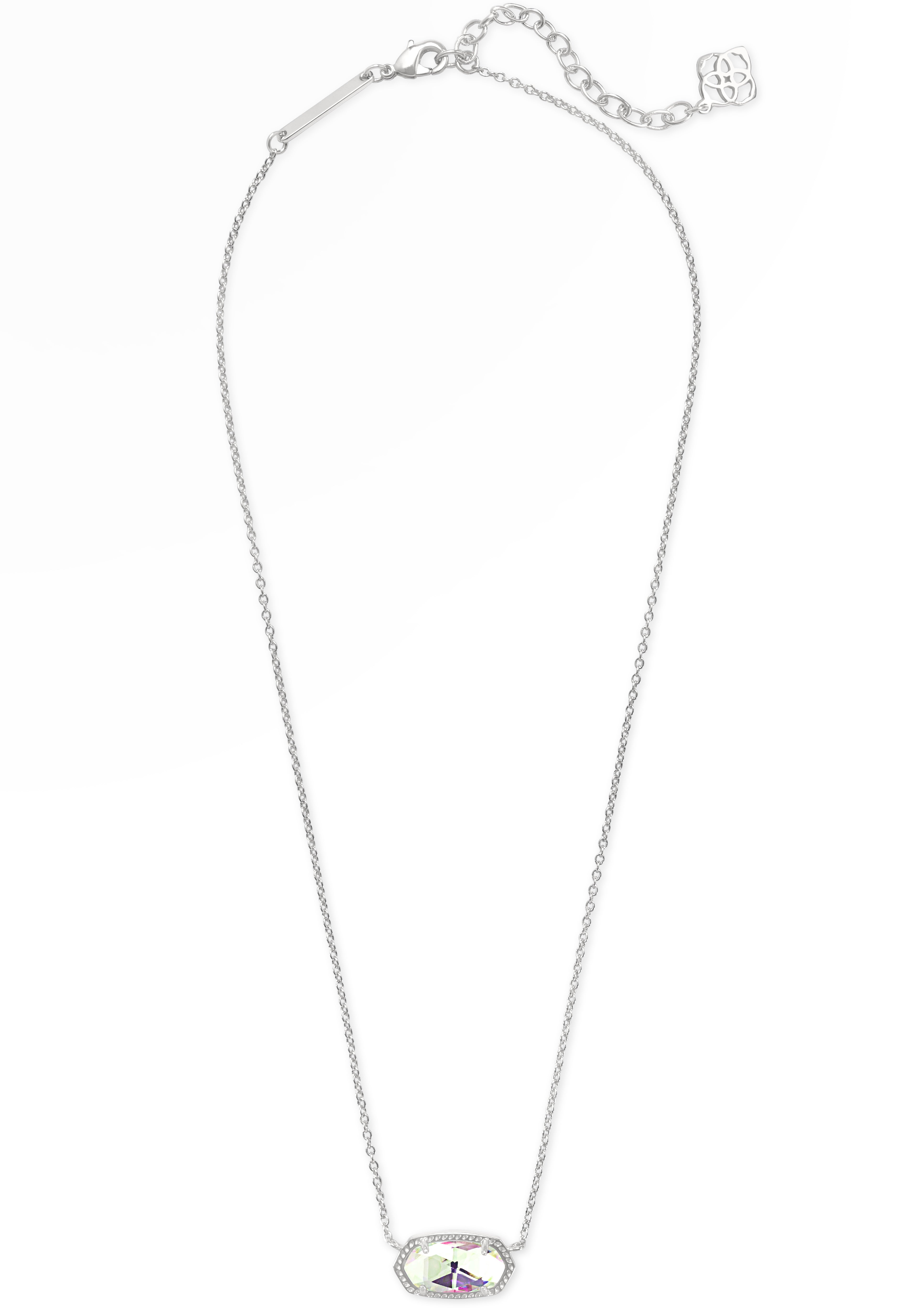 Kendra Scott Elisa Pendant Necklace - Rhodium Dichroic Glass