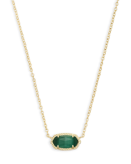 Kendra Scott Elisa Pendant Necklace - Gold Emerald Cats Eye