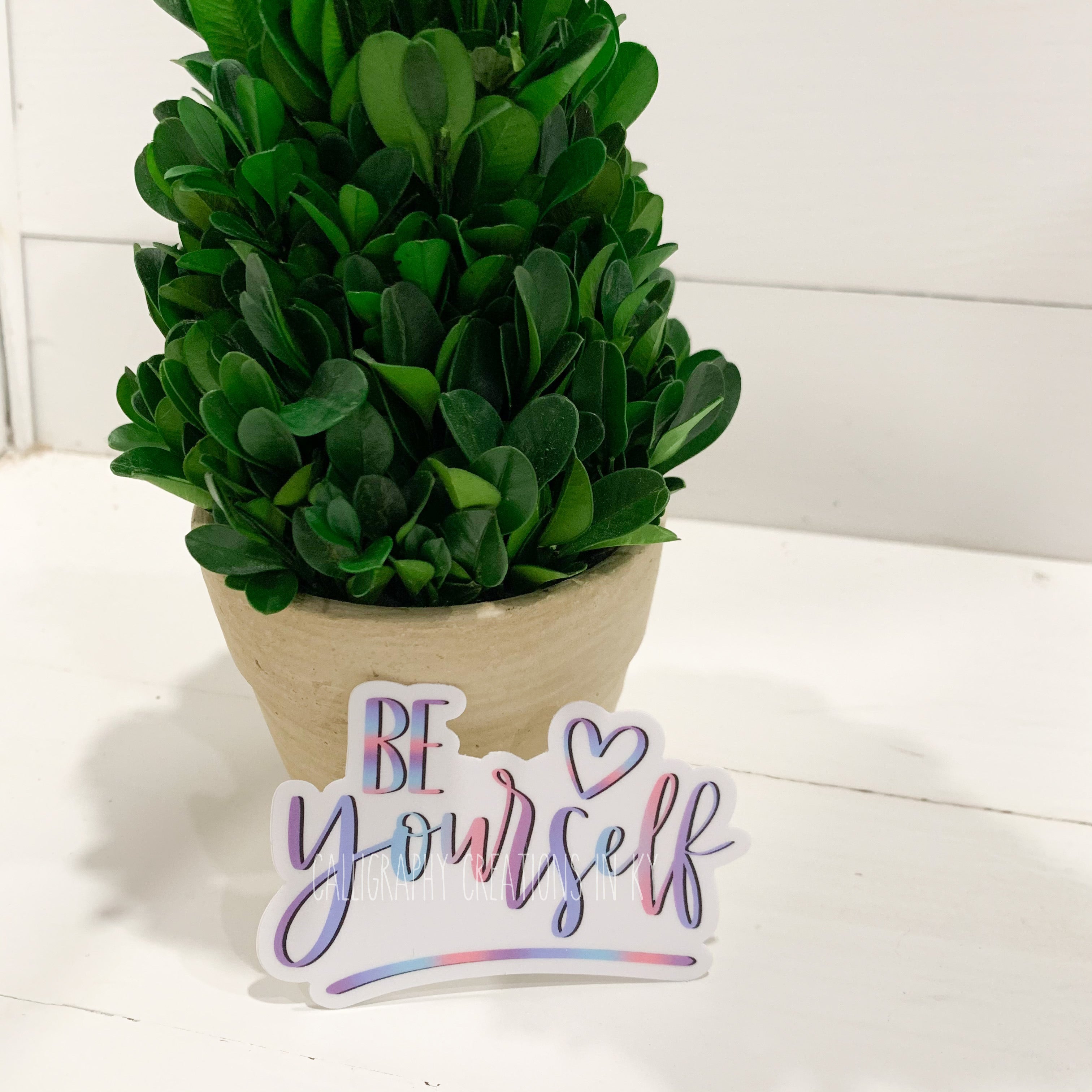 Hand-Lettered Be Yourself Sticker