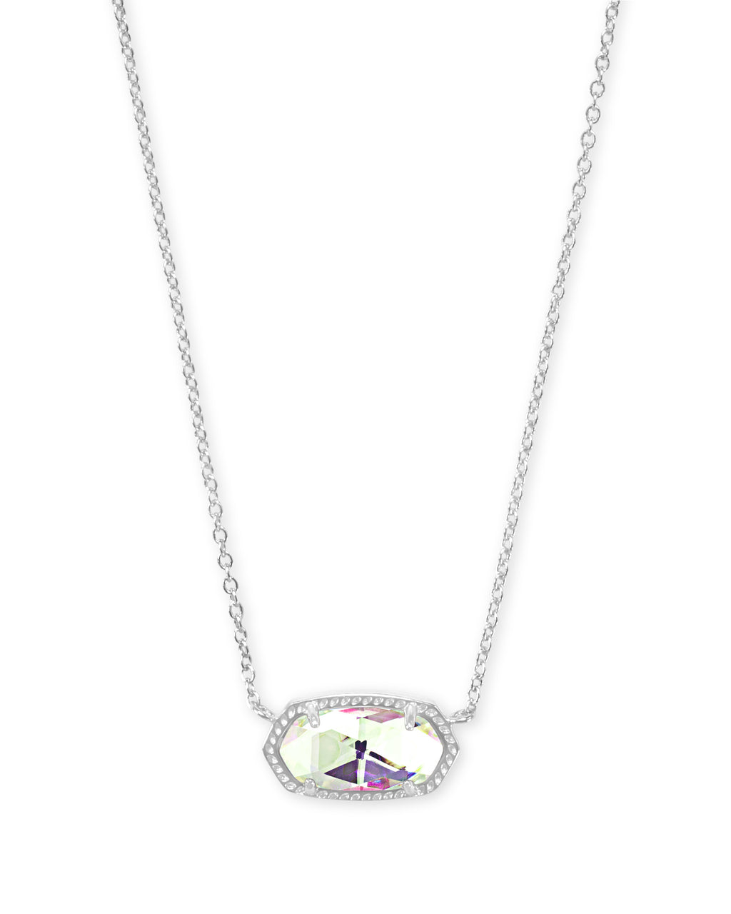 Kendra Scott Elisa Pendant Necklace - Rhodium Dichroic Glass