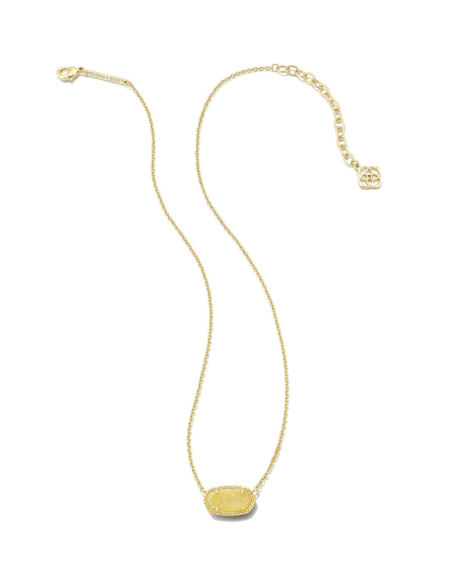 Kendra Scott Elisa Pendant Necklace - Gold Light Yellow Drusy