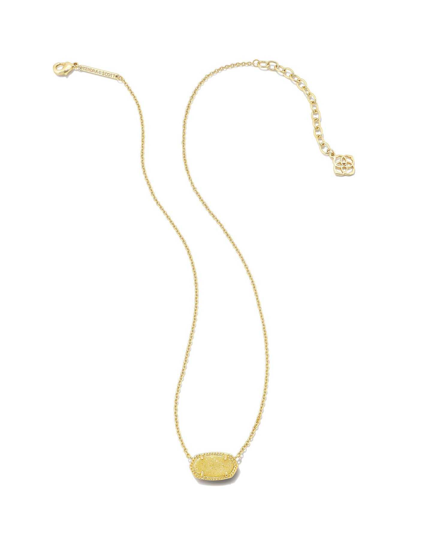 Kendra Scott Elisa Pendant Necklace - Gold Light Yellow Drusy