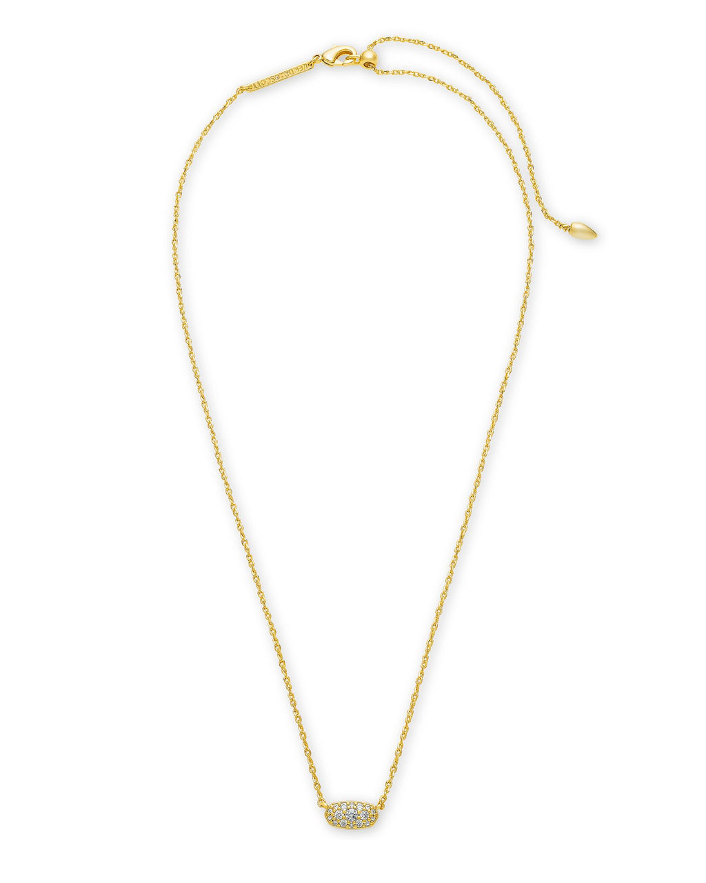 Kendra Scott Grayson Crystal Pendant Necklace - Gold Metal White
