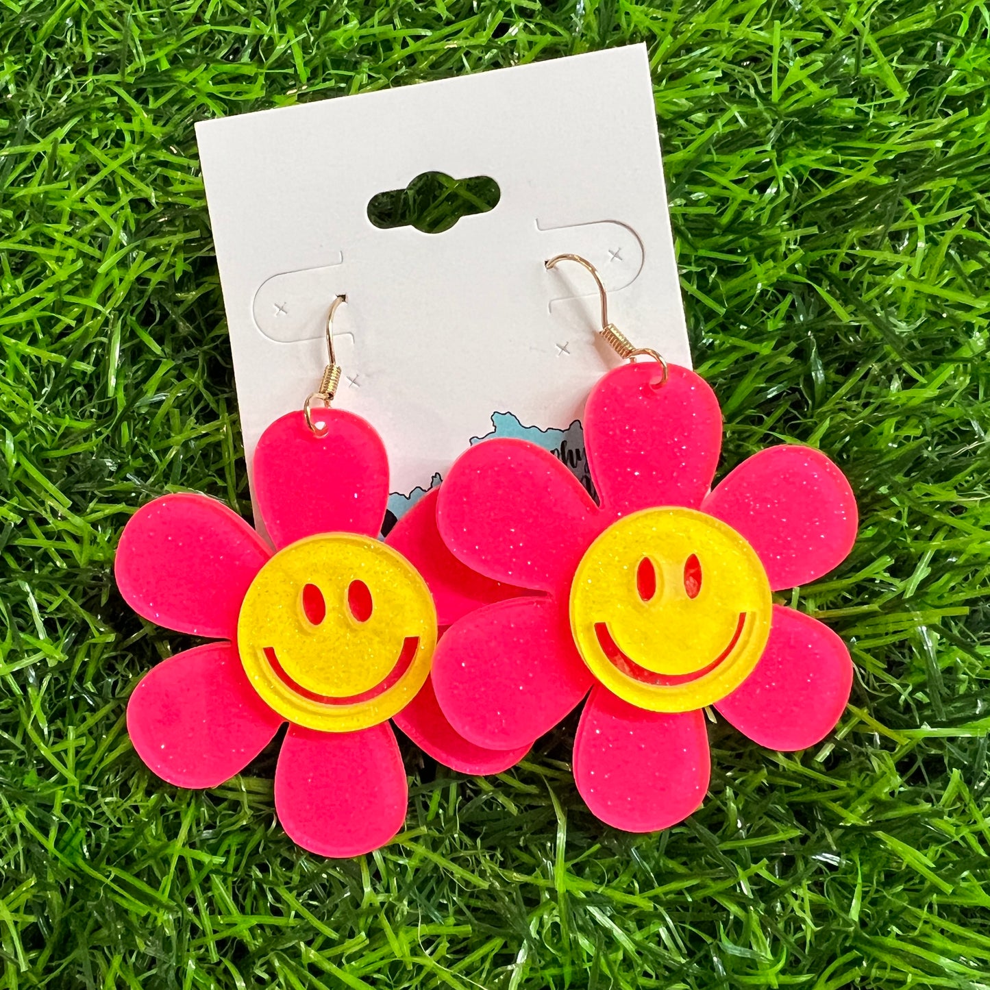 Pink • Hippie Flower Earrings