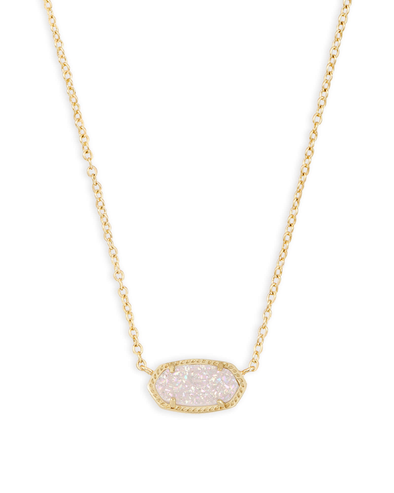 Kendra Scott Elisa Pendant Necklace - Gold Iridescent Drusy
