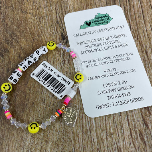 Be Happy / Sunshine Little Words Project Beaded Bracelet