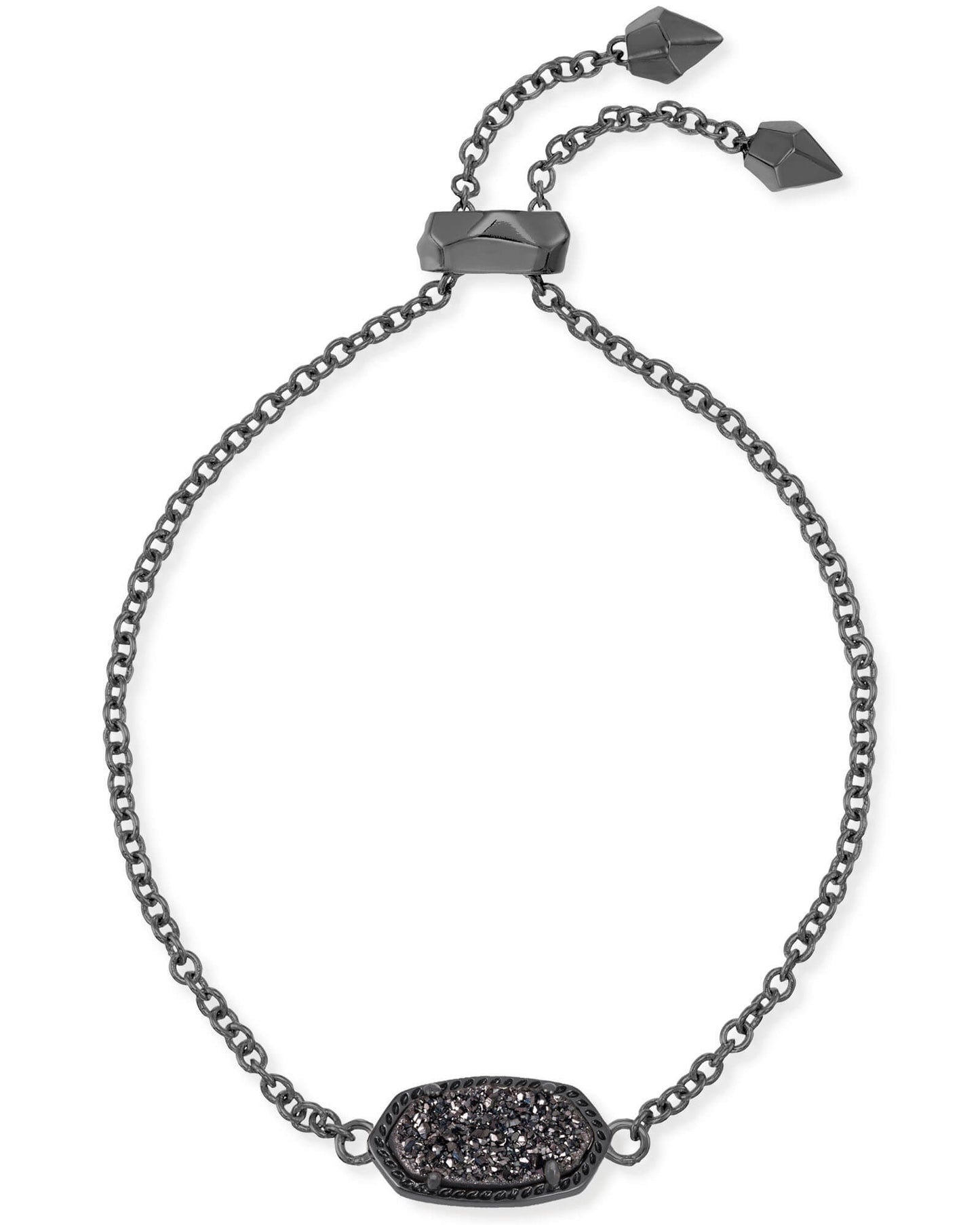 Kendra Scott Elaina Delicate Chain Bracelet  - Gunmetal Black Drusy