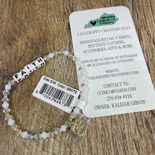 Faith / Hydrangea Little Words Project Beaded Bracelet