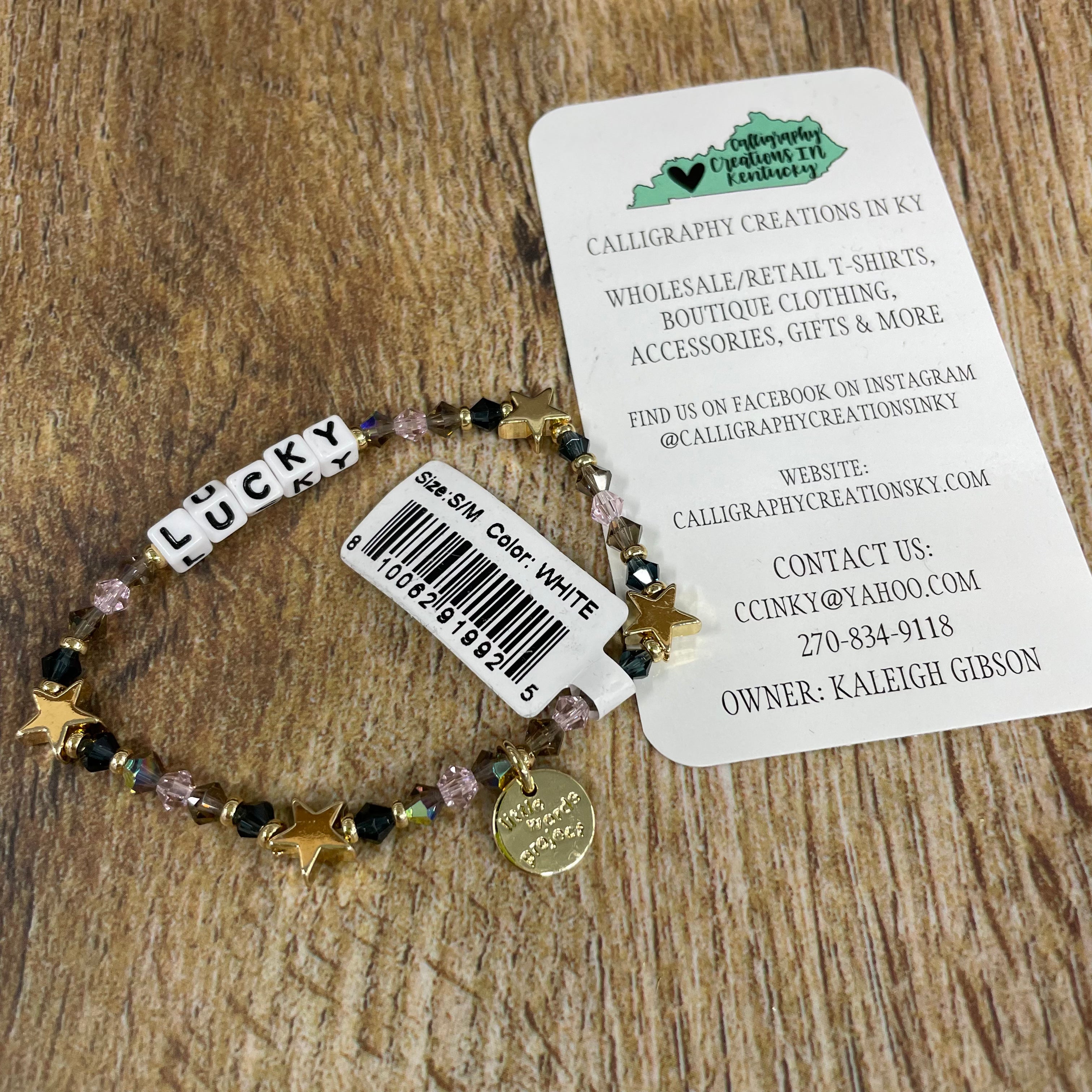 Lucky / Evening Sky Little Words Project Beaded Bracelet