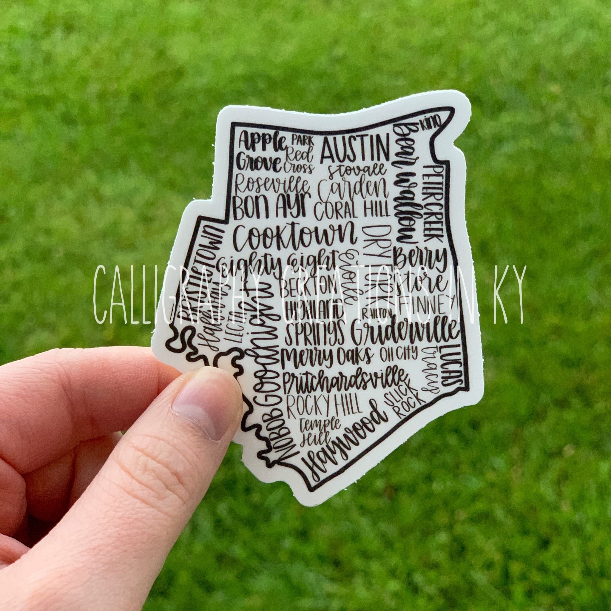 Hand-Lettered Barren Sticker - Black